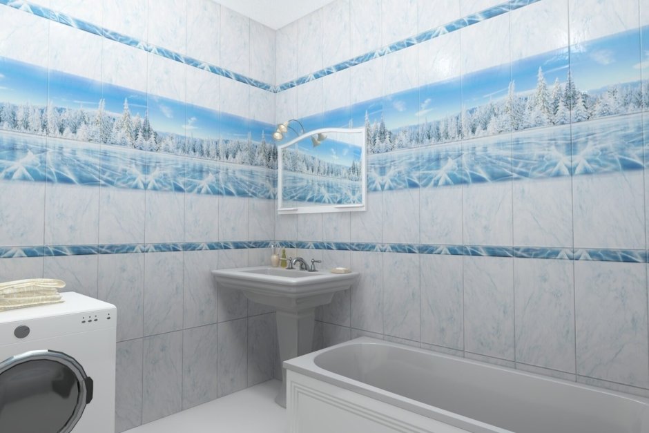 Панель ПВХ unique зимнее озеро