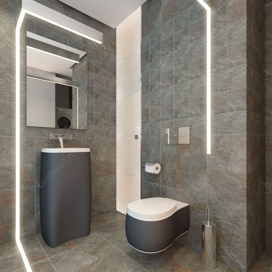 Туалет в серых тонах