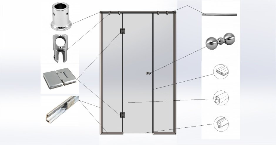 Доборный профиль для душевых кабин