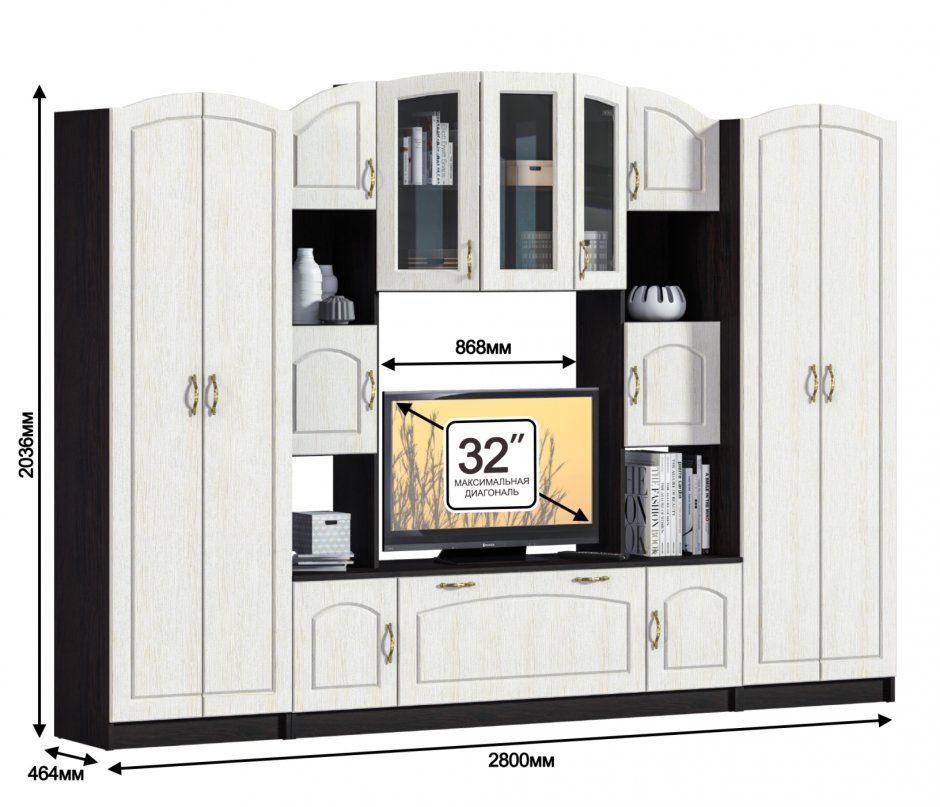 Ирен сб-2302 стенка венге/дуб Паллада