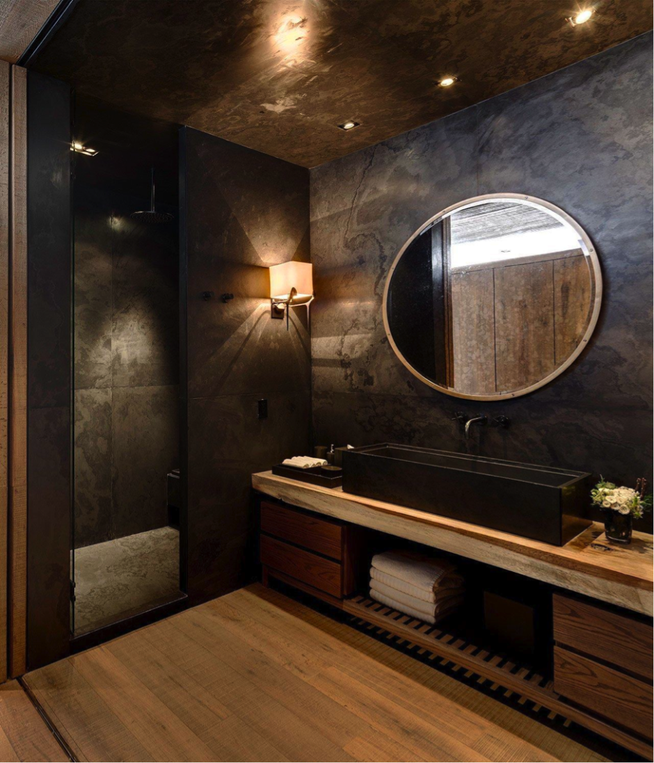 Ванная в темных тонах