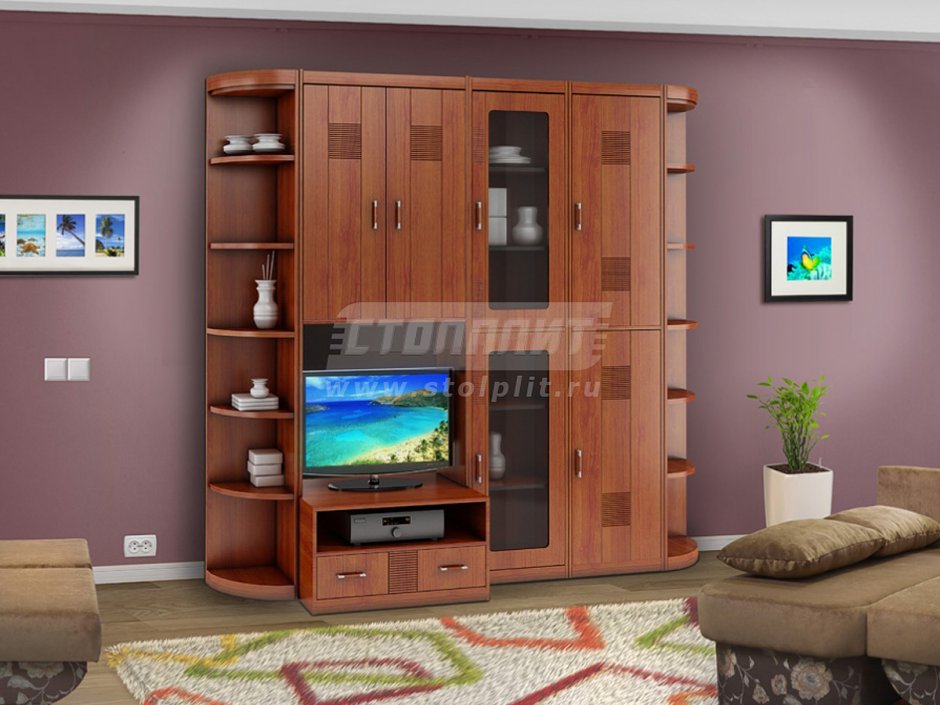 Столплит стенка Сити вишня