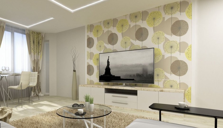 Фотообои в интерьере зала