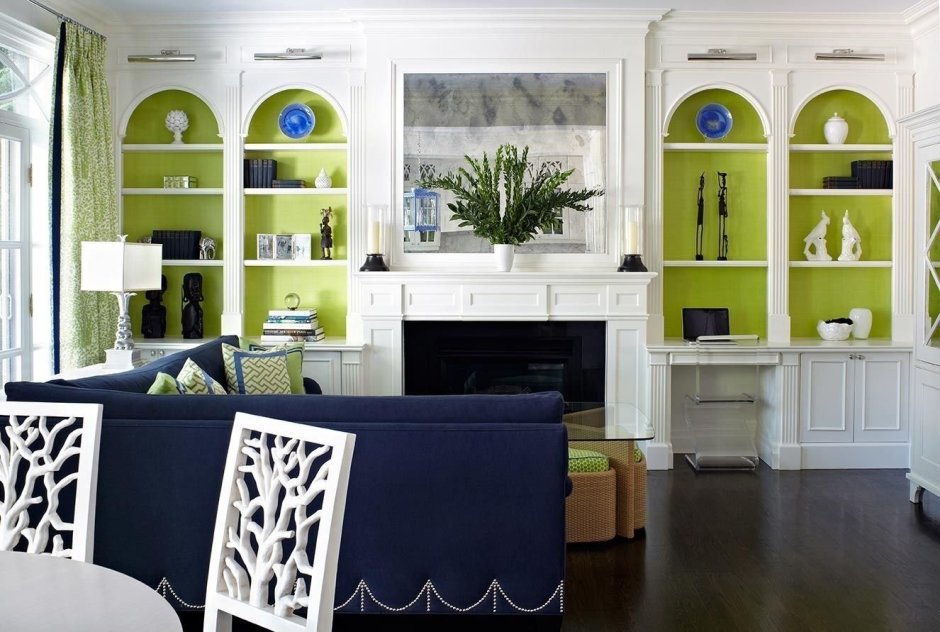 Интерьер с зелеными акцентами