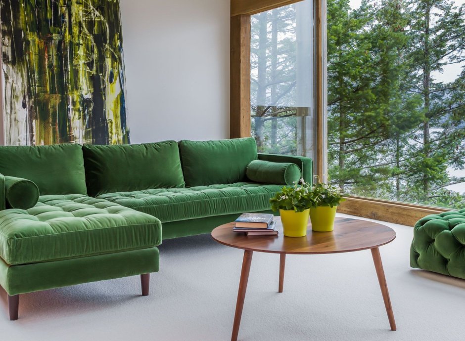 Диван в гостиную зеленый