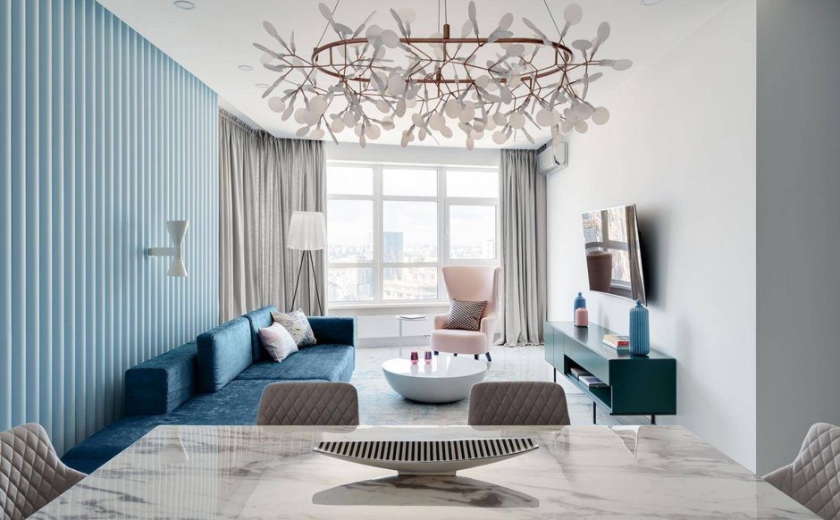 Гостиная в современном стиле в доме