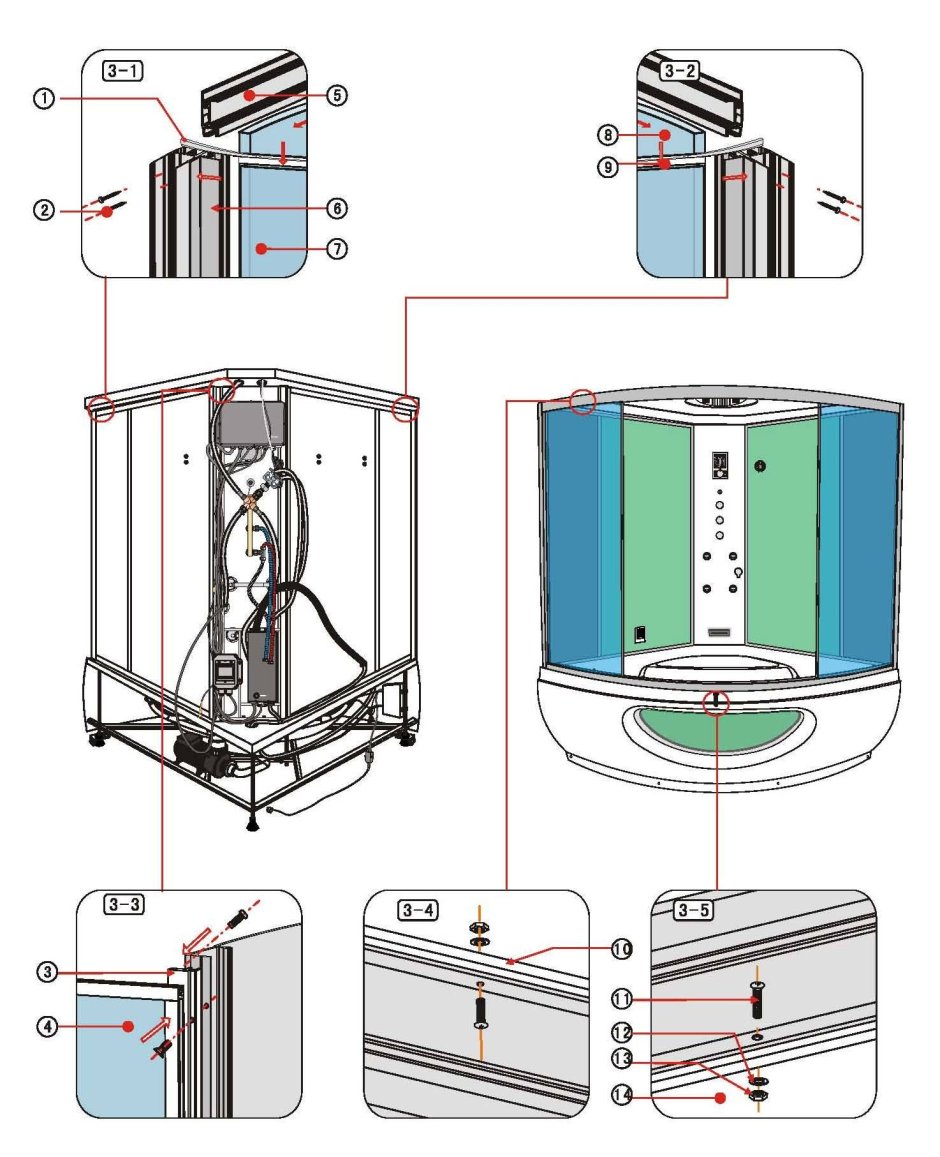 Душевая кабина Ода 8316 схема сборки