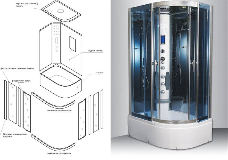 Сборка душевой кабины Ода 8406