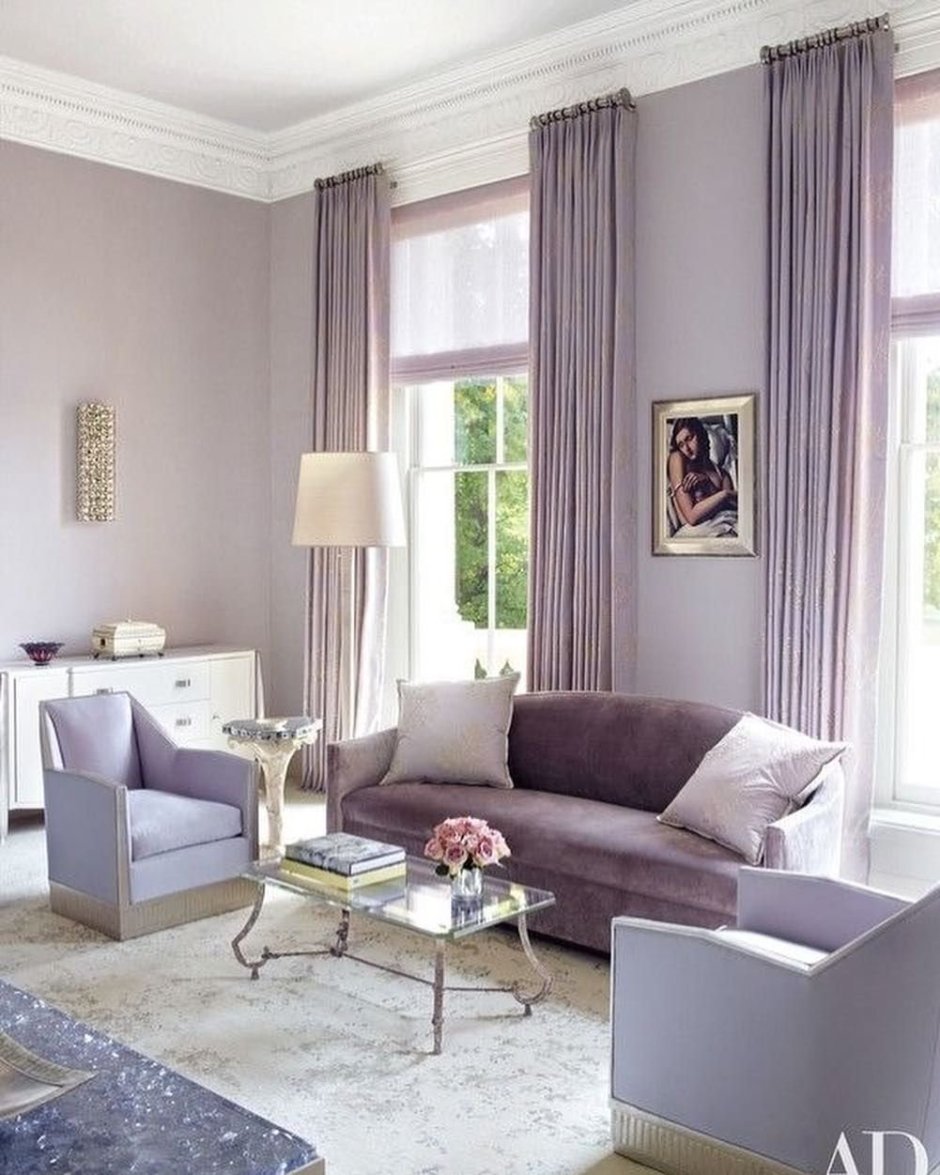 Лавандовые оттенки в интерьере