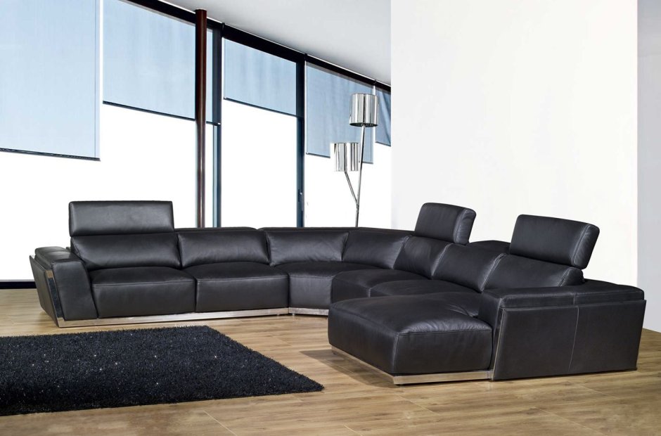 Стильные угловые диваны кожа