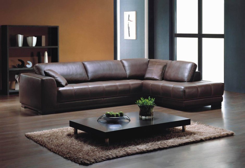 Стильный кожаный диван