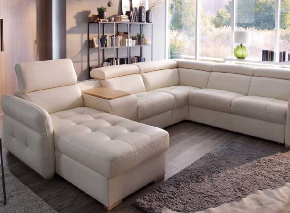 Белый угловой диван