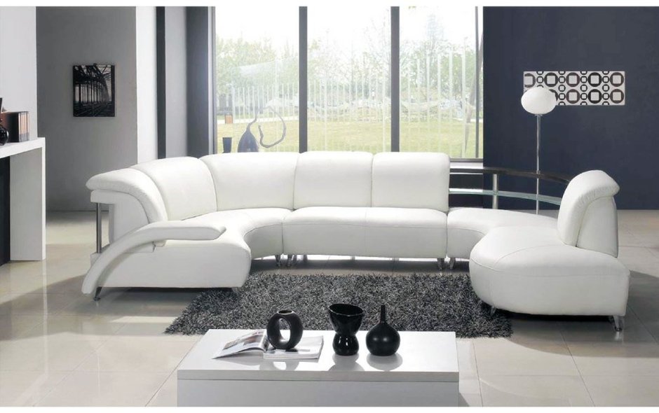 Темный угловой диван