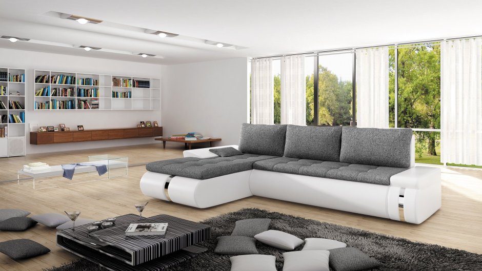 Современный белый диван