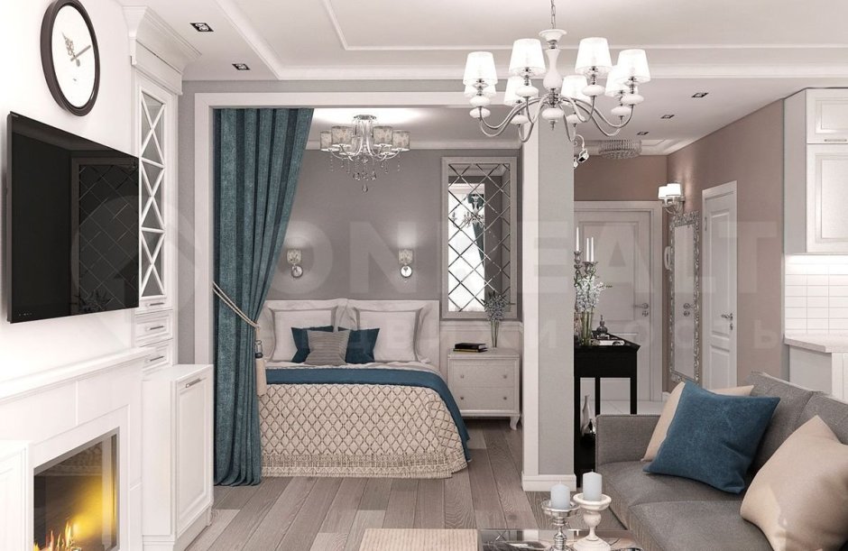 Гостиная-спальня 15м2 икея