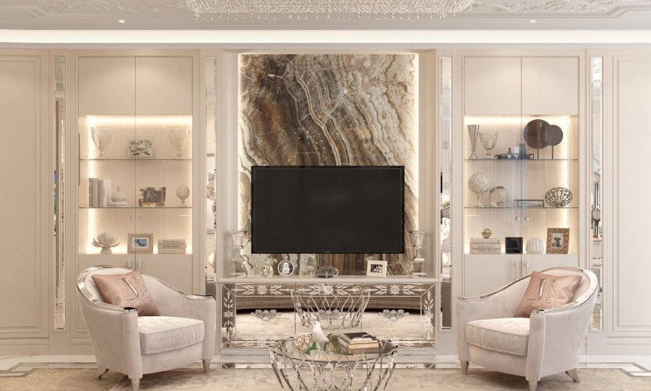 Гостиная мебель да Винчи белая патина