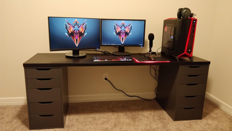 Компьютерный стол 2 метра икеа геймерский