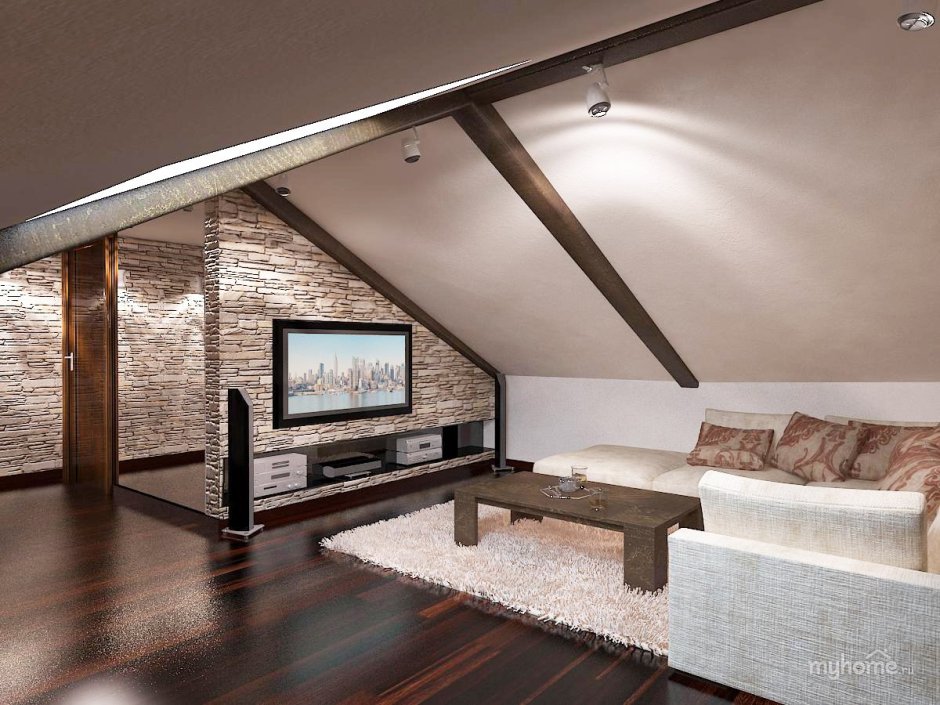 Интерьер мансарды