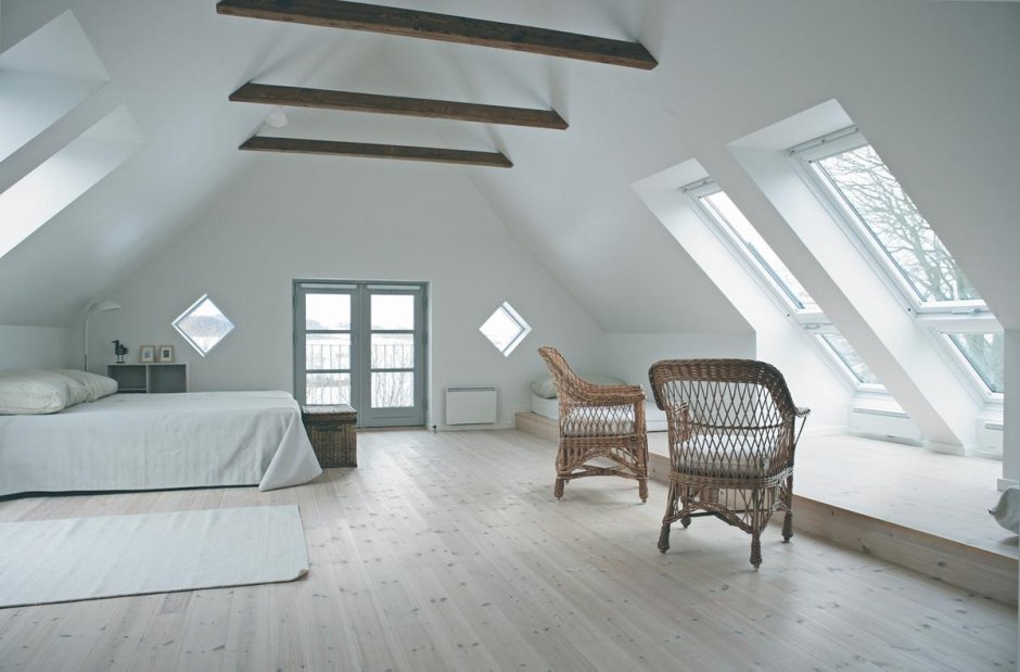 Лофт мансарда двускатная крыша