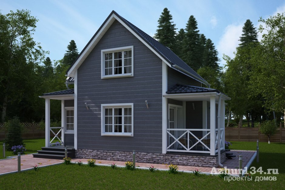 Дачный домик серого цвета