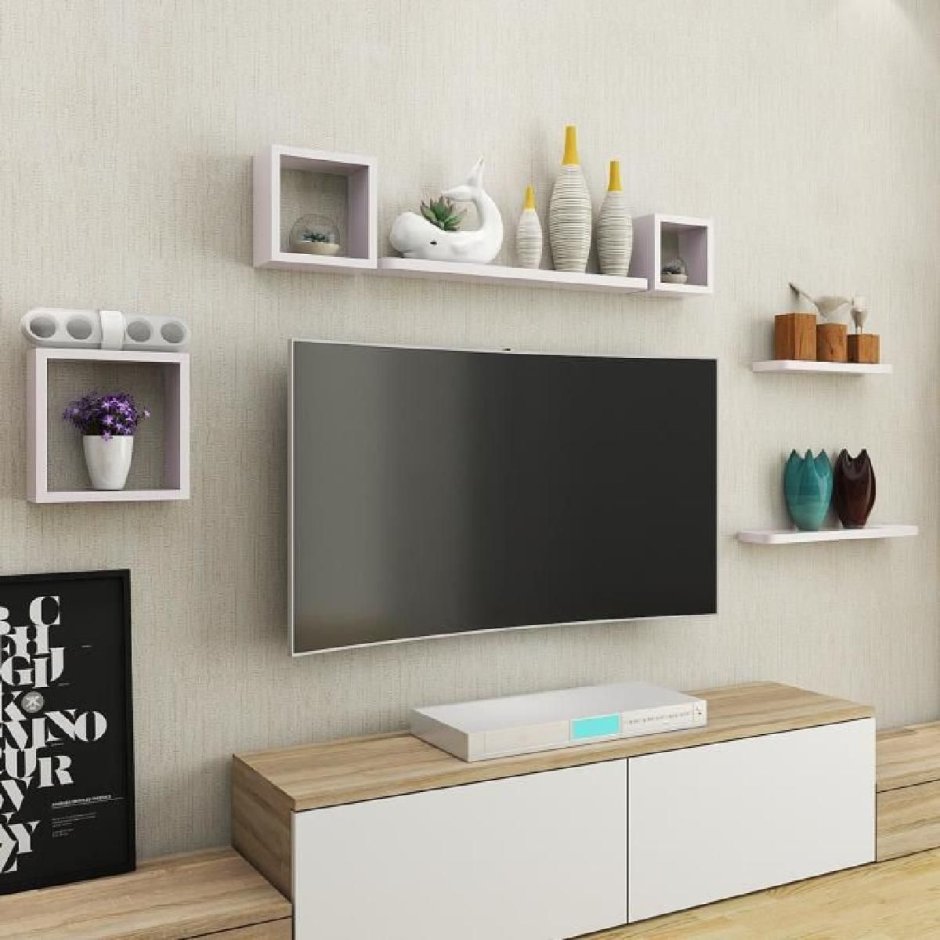 Навесные полки в гостиную