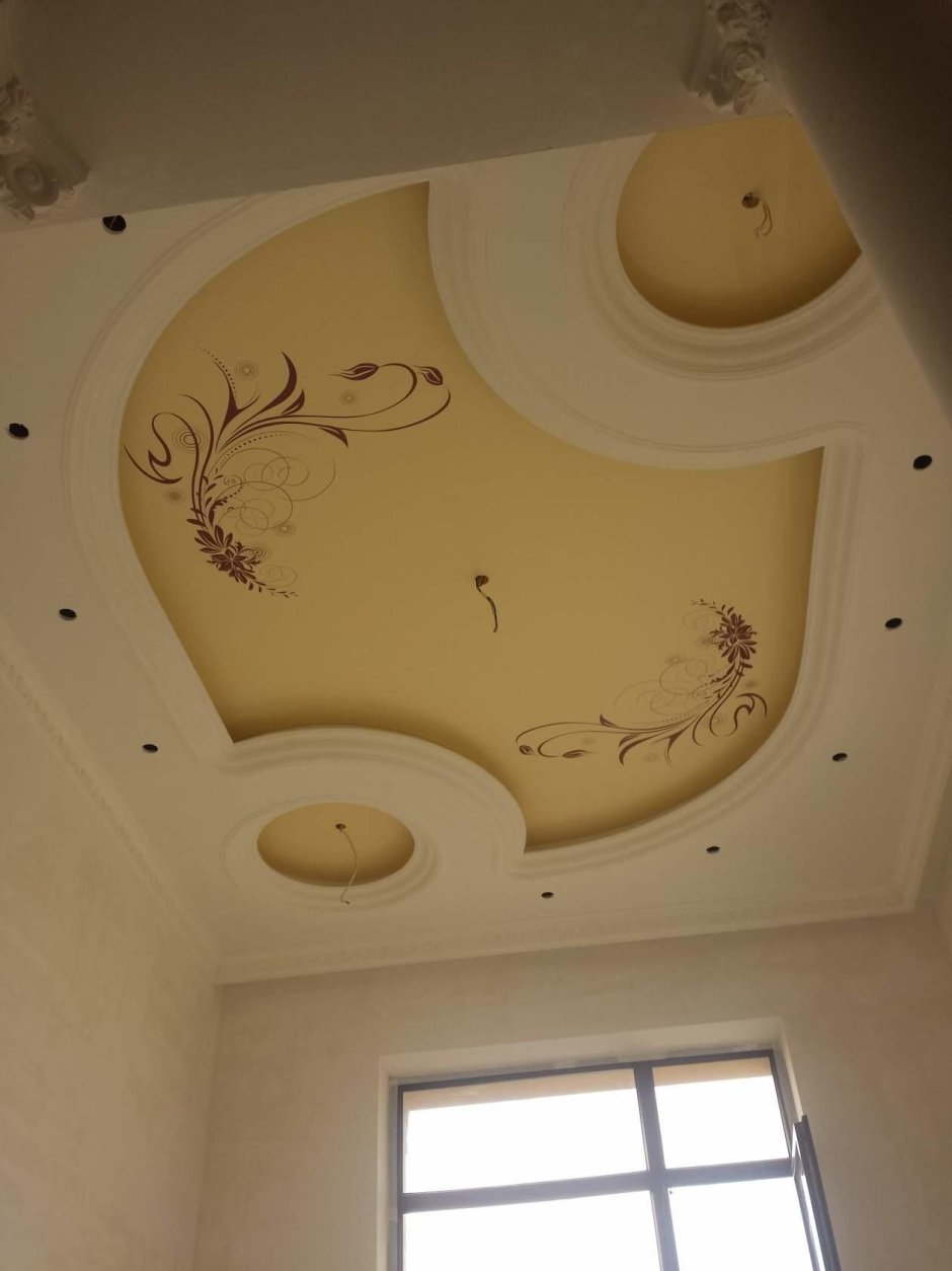 Узоры гипсокартонных потолков