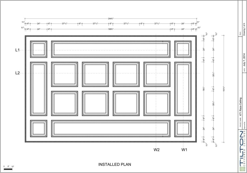 Кессонный потолок из дерева чертежи