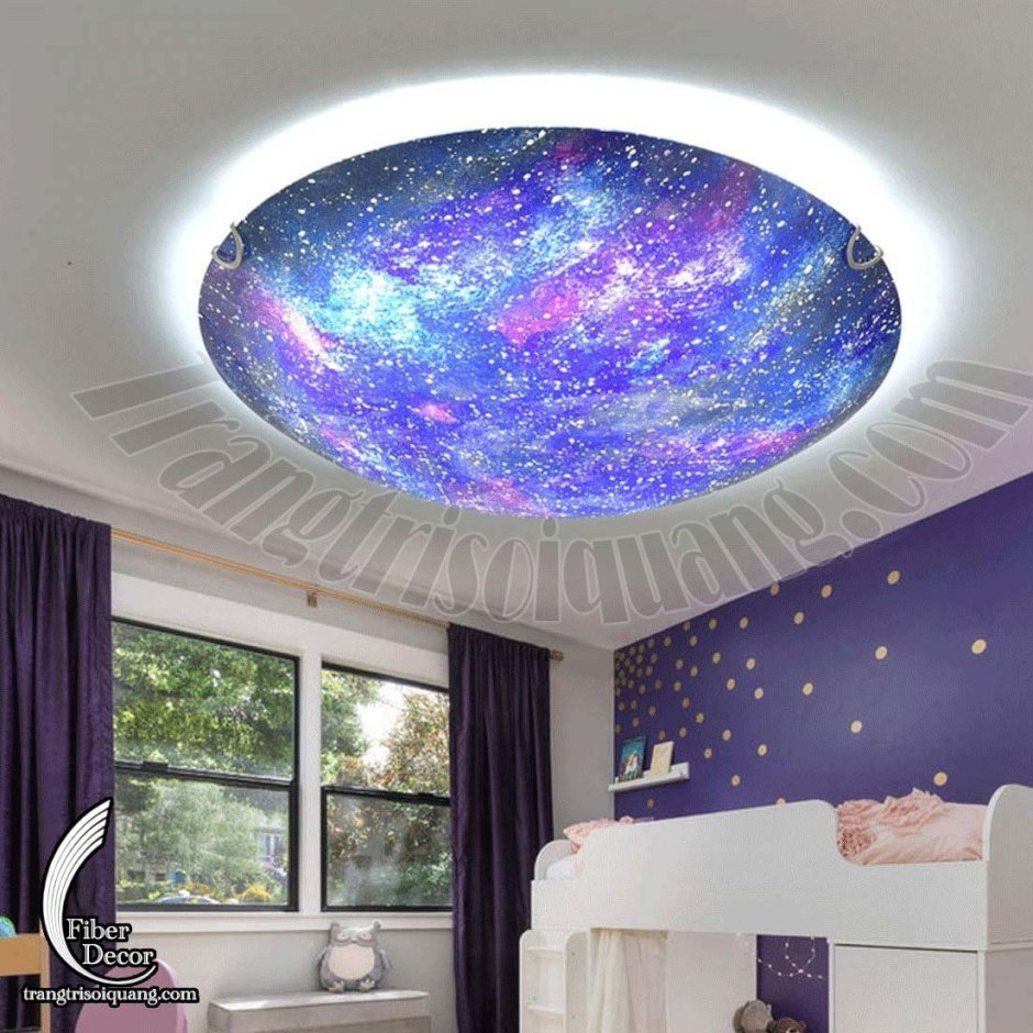 Потолок звездное небо в детской комнате