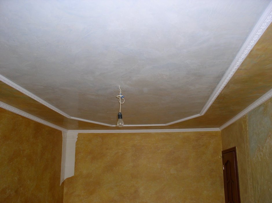 Декоративная штукатурка на потолок из гипсокартона