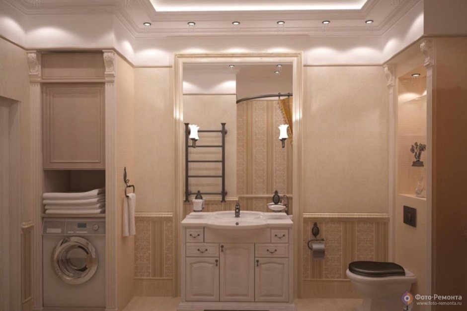Раздельный санузел в классическом стиле