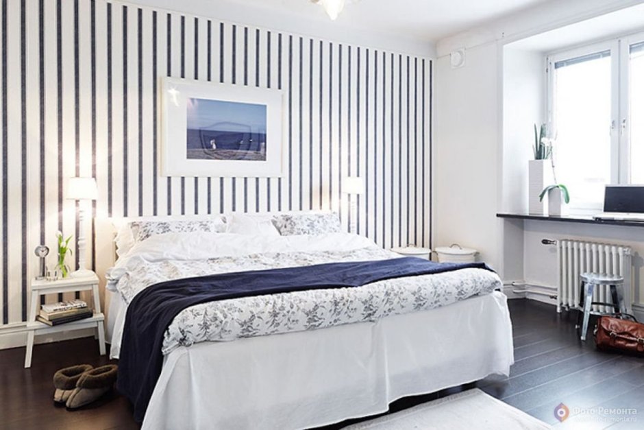 Мрамор в интерьере спальни