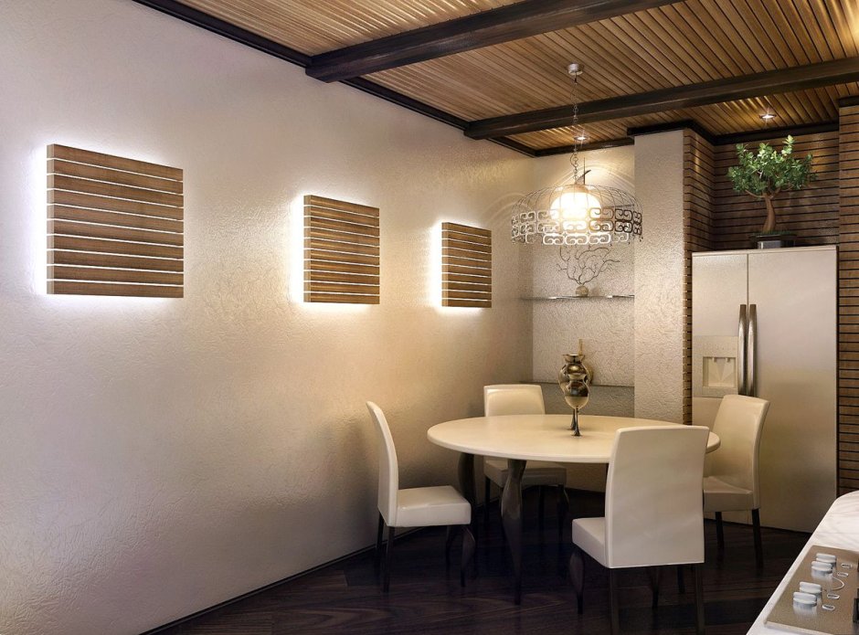 Современные гостиные с рейками