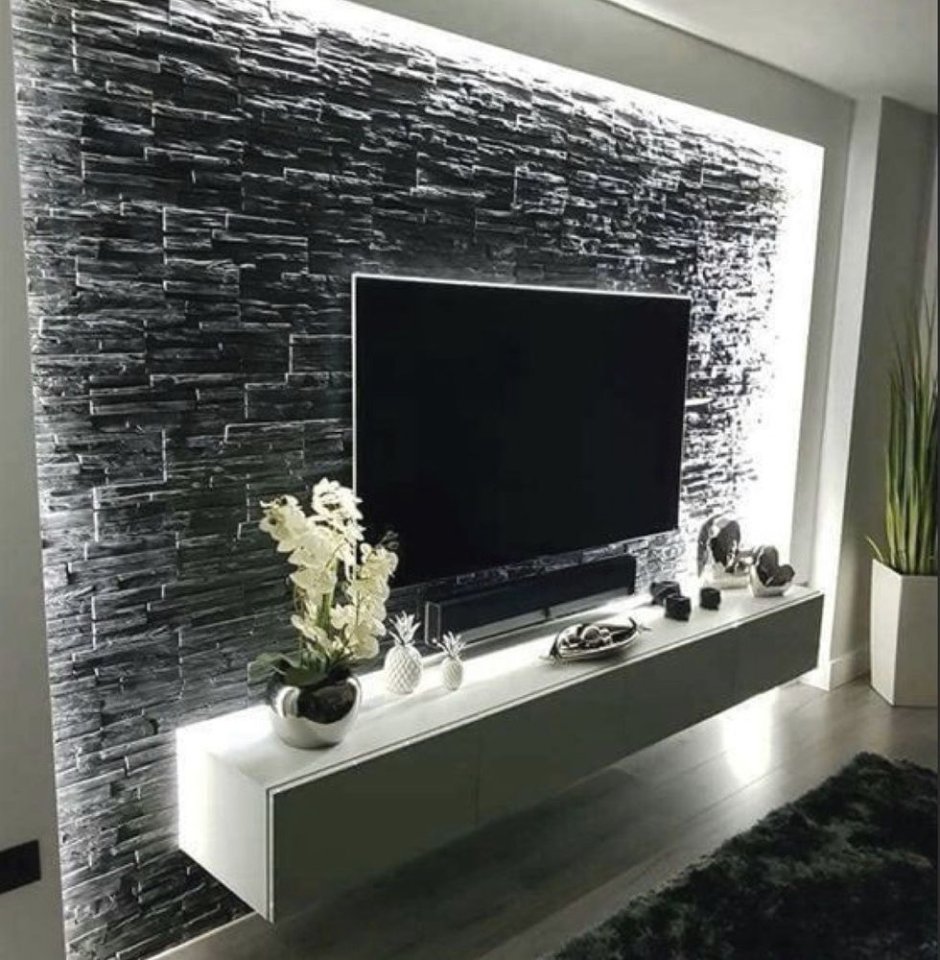 ТВ зона из кирпичиков