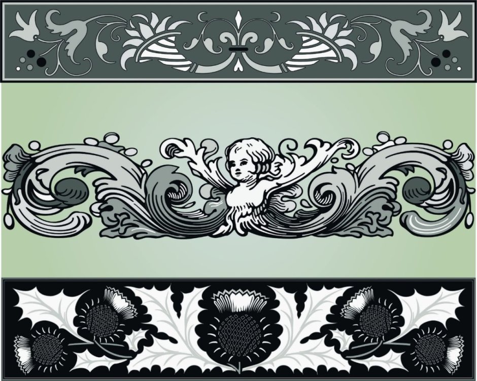 Цветочные бордюры для декупажа