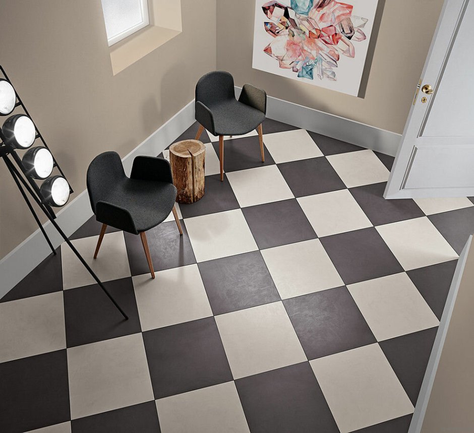 Плитка напольная шахматная