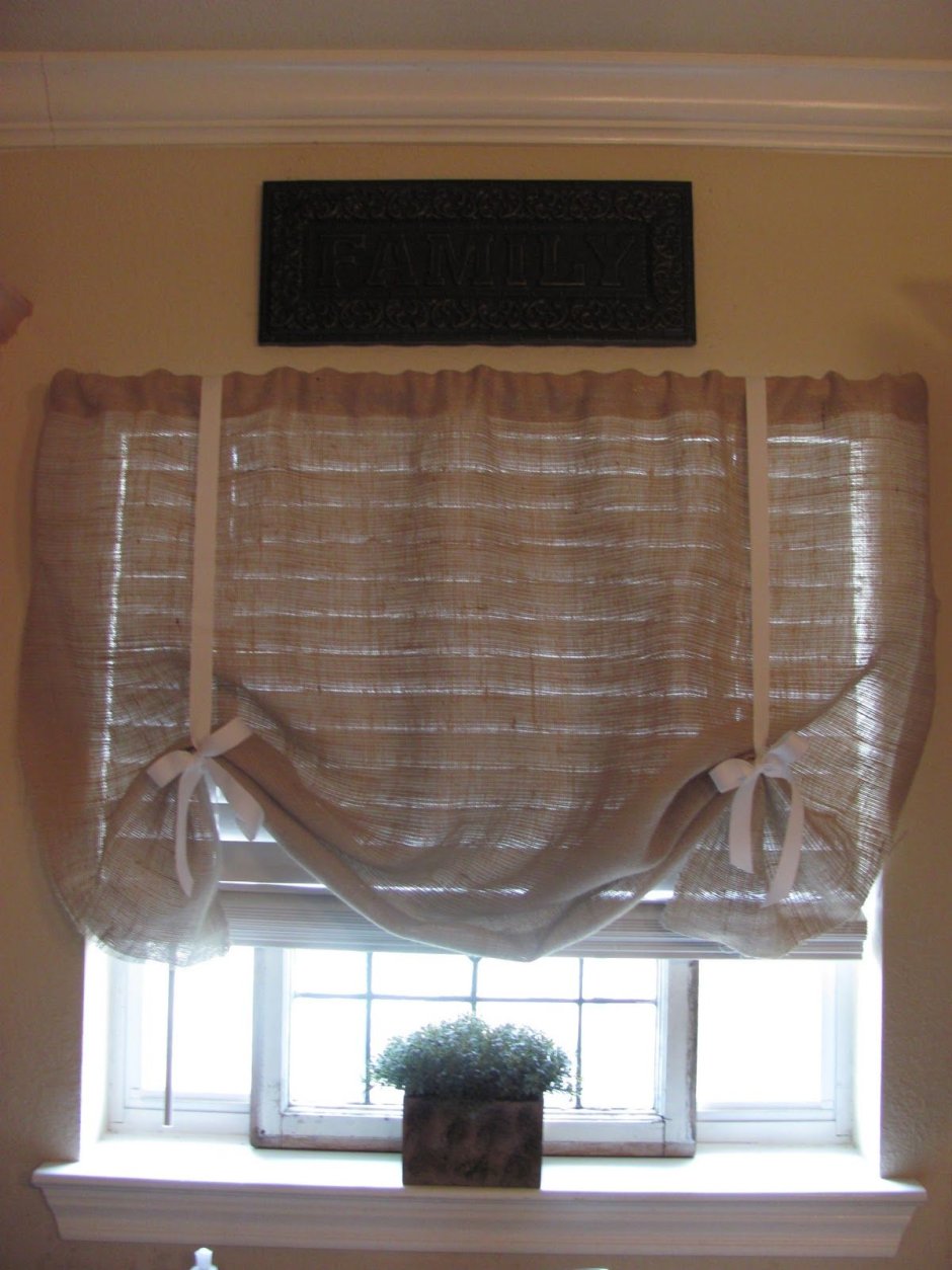 Римские шторы на завязках