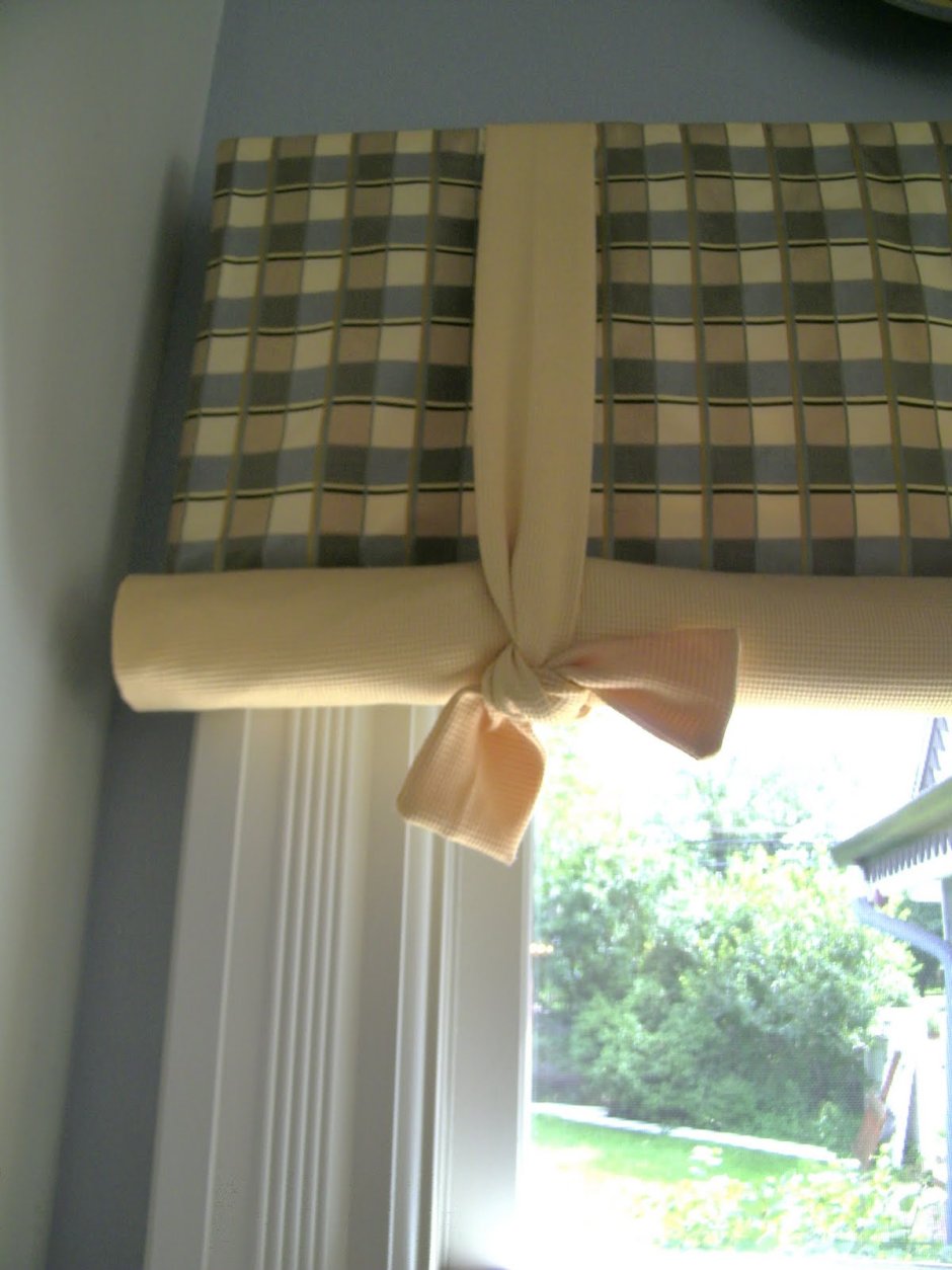 Римская штора на завязках