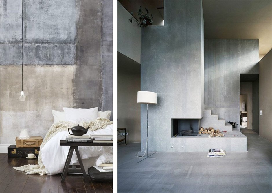 Лофт цементная штукатурка