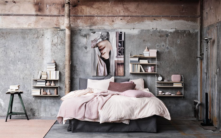 Современный интерьер с бетоном