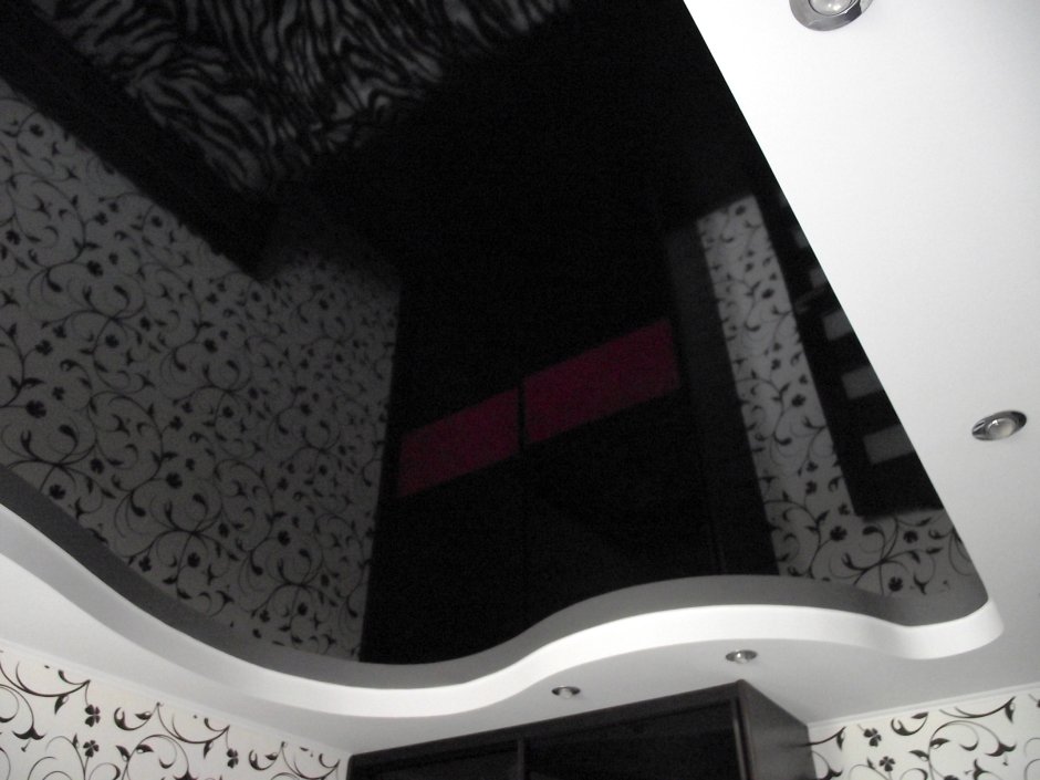 Натяжные потолки черно белые