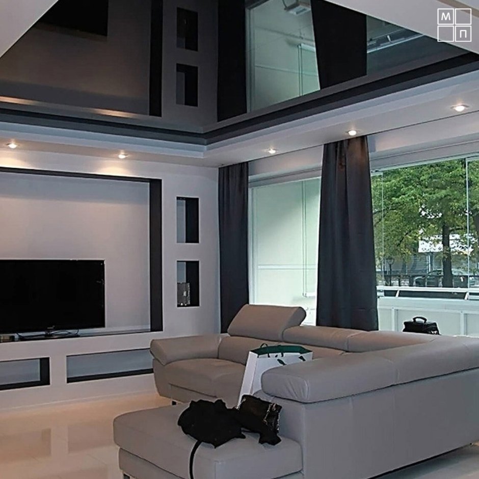 Черный натяжной потолок