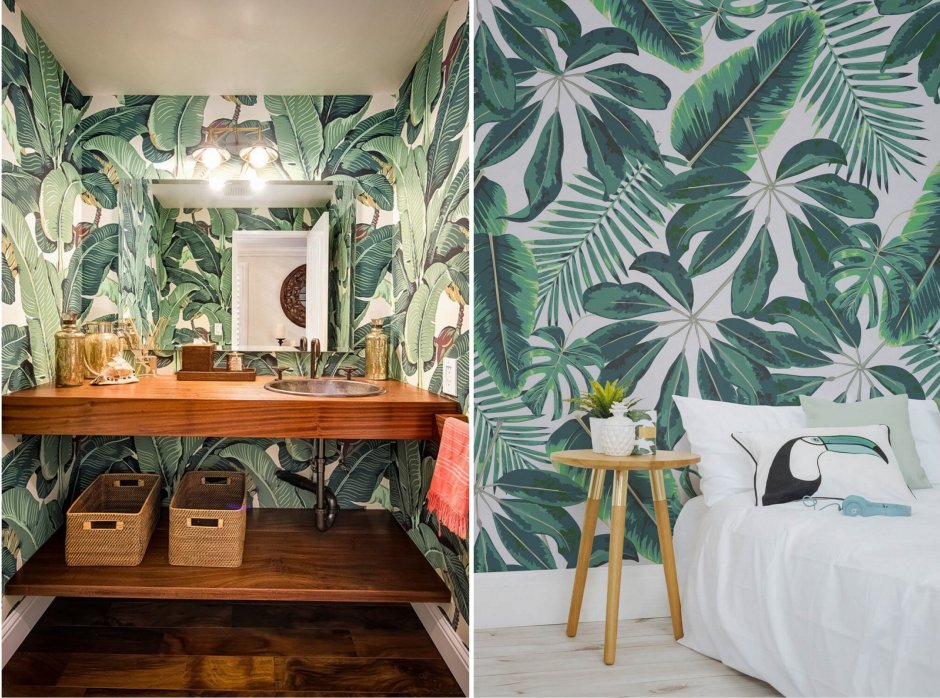 Тропический интерьер кафе