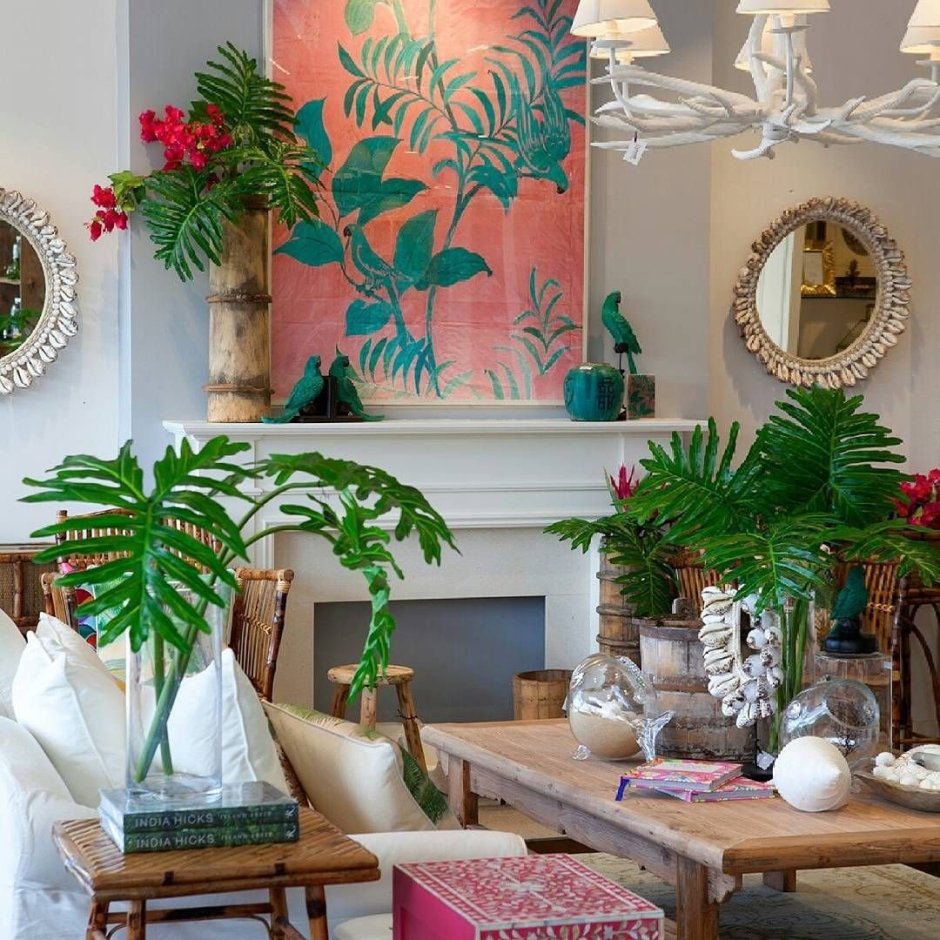 Affresco тропические листья