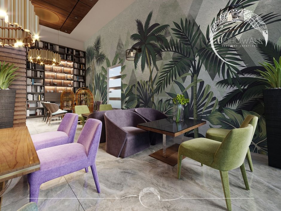 Листья в интерьере