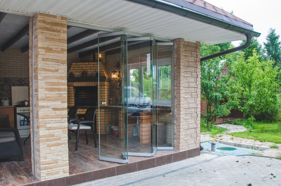 Безрамное остекление гармошка