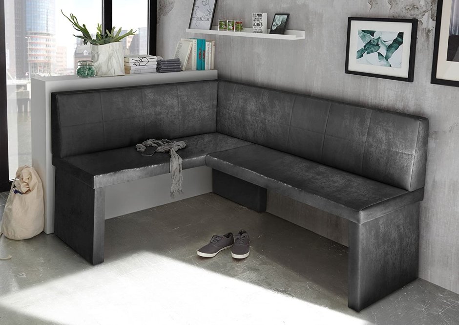 Кухонный уголок серого цвета