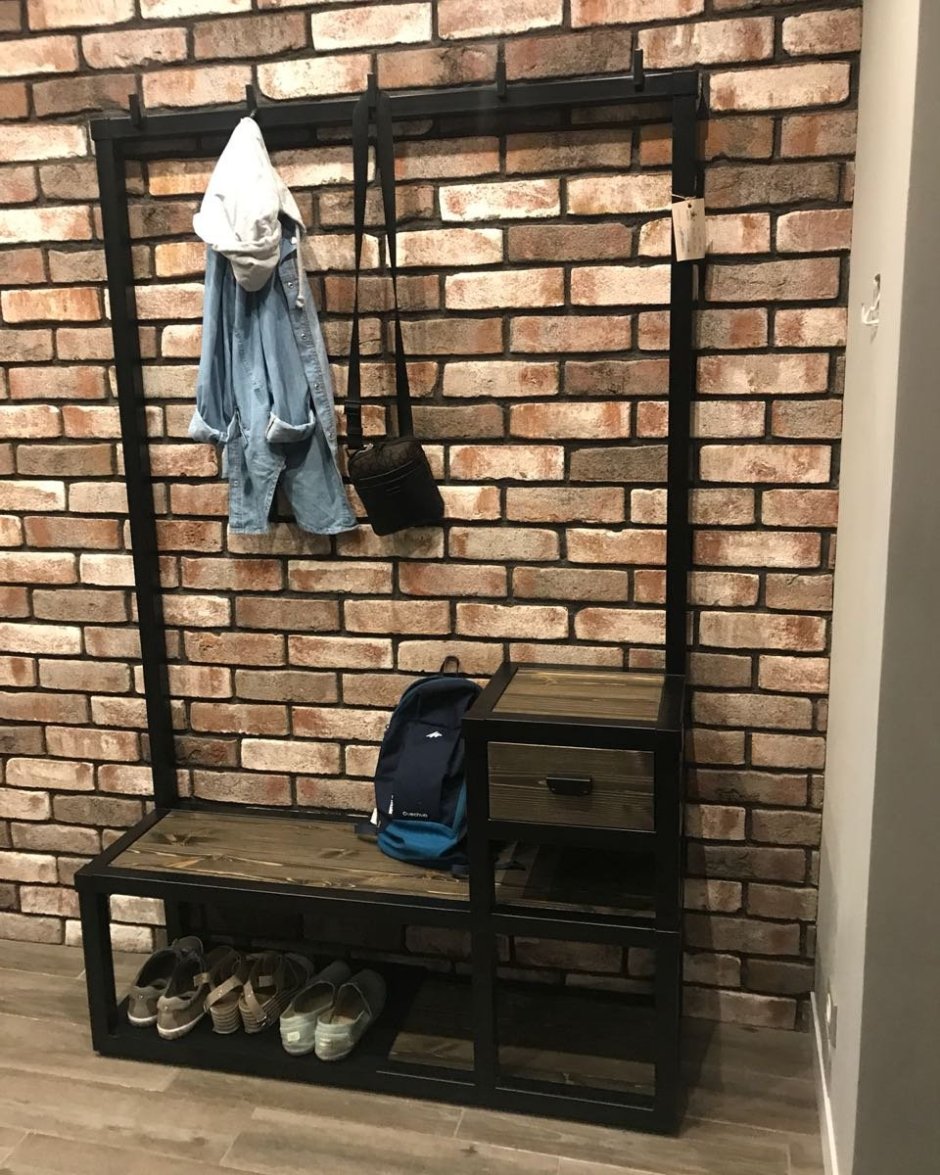 Прихожая лофт дерево металл