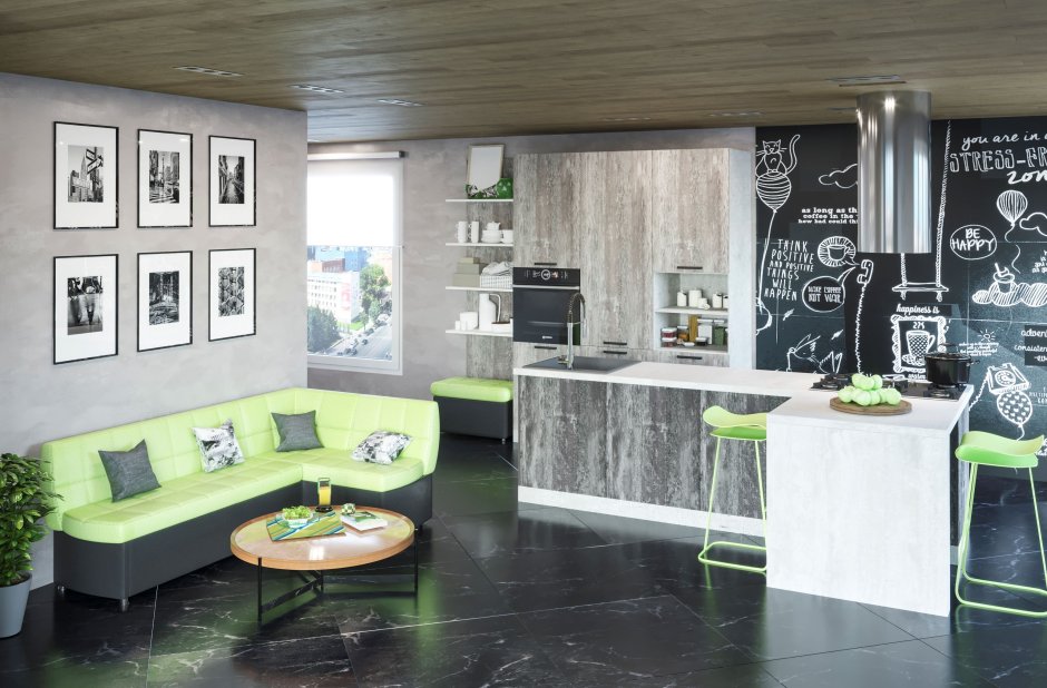 Кухонный уголок в стиле лофт