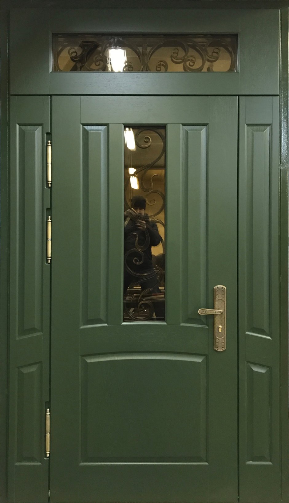 Металлическая дверь зеленая