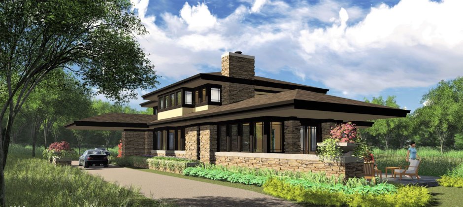 Проекты одноэтажных домов в стиле Ллойда Райта